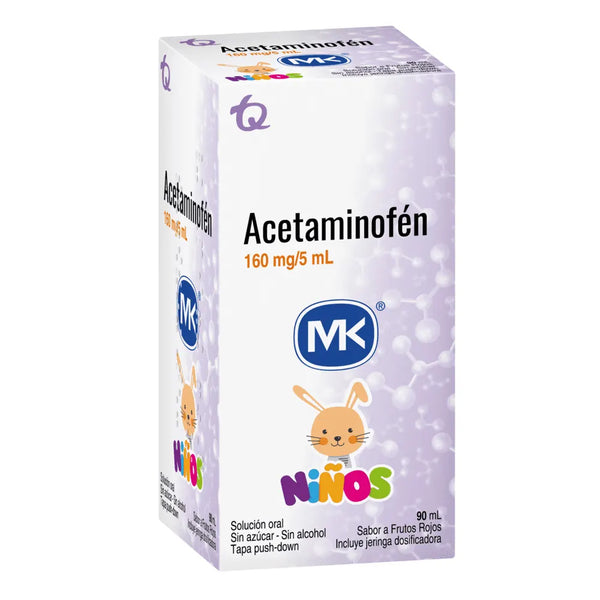 Acetaminofen Jarabe Niños 160 Mg/5 Ml (Mk) Frasco X 90 Ml