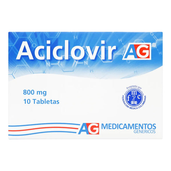 Aciclovir 800 Mg (Ag) Caja X 10 Tab (Aciclovir)