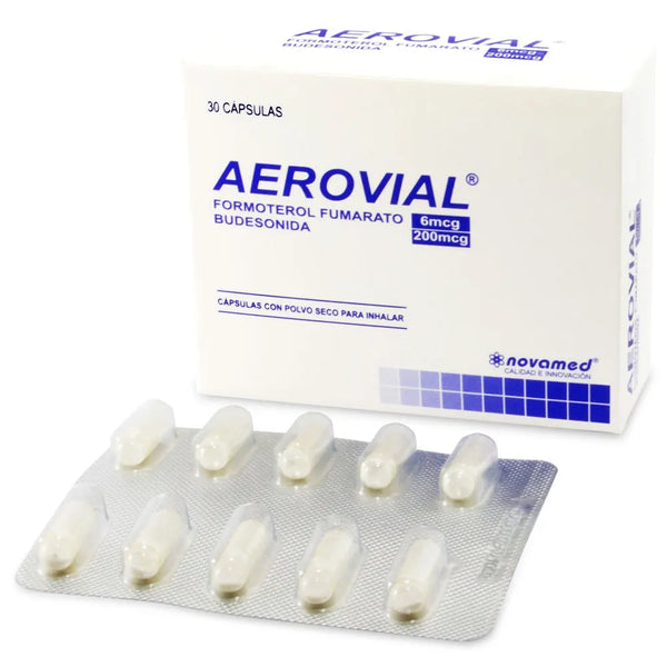 Aerovial 200 Mcg - 6 Mcg Sin Inhalador Caja X 30 Cap (Budesonida - Formoterol)