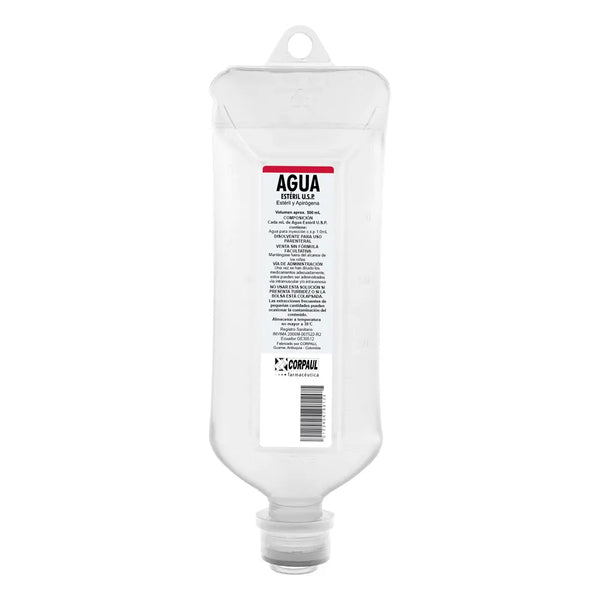 Agua Esteril 500Ml Pe Bolsa X 500 Ml