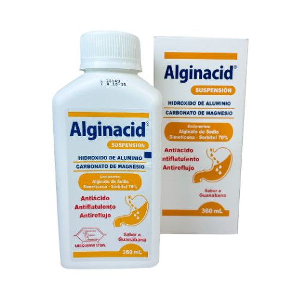 Alginacid Suspension Frasco X 360 Ml (Hidróxido de Aluminio - Carbonato de Magnesio - Alginato de Sodio)