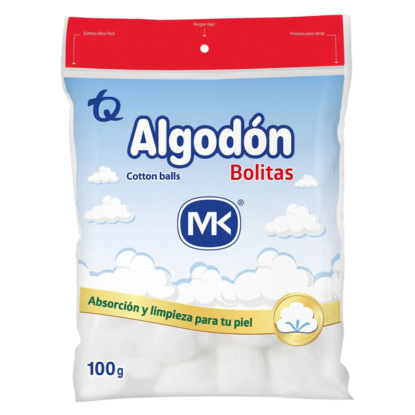 Algodon Bolitas Mk Bolsa X 100 Gr