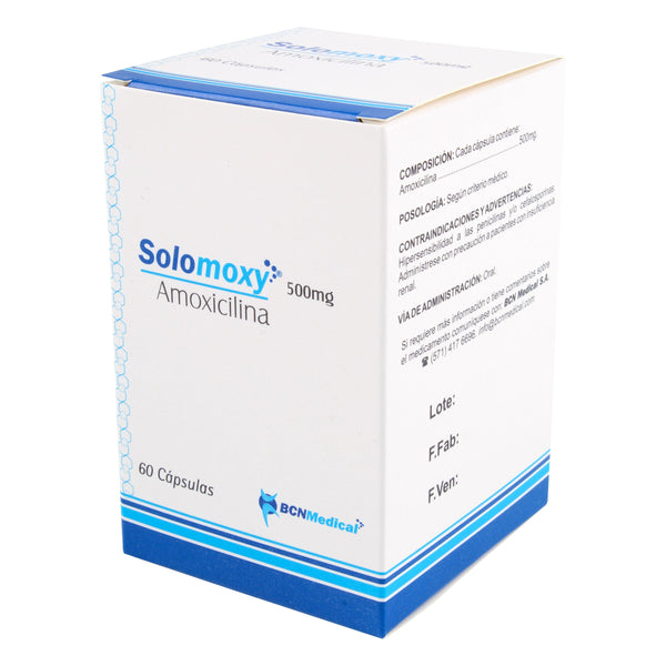 Amoxicilina Solomoxy 500 Mg 60 Capsulas (Amoxicilina)