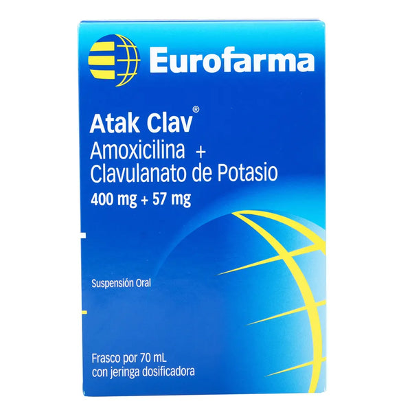 Atak Clav 400 Mg/57 Mg Frasco X 70 Ml (Acido Clavulanico - Amoxicilina)