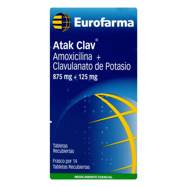Atak Clav 875 Mg/125 Mg Frasco X 14 Tab (Acido Clavulanico - Amoxicilina)