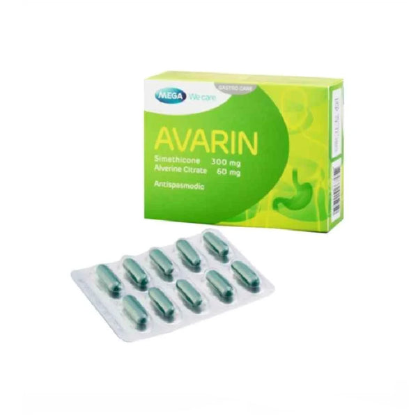 Avarin Simeticona 300 Mg - Alverina 60 Mg x 10 Capsulas (Alverina-Simeticona)