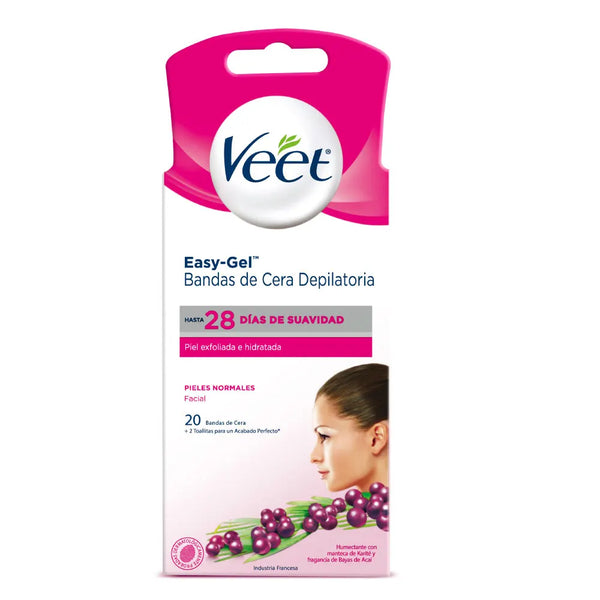 Bandas De Cera Depilatoria Facial Veet Piel Normal Caja X 20 Und