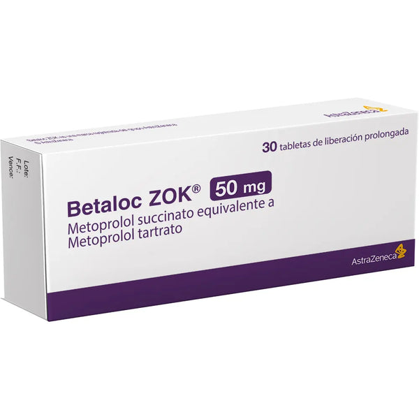 Betaloc Zok 50 Mg Caja X 30 Tab (Metoprolol  )