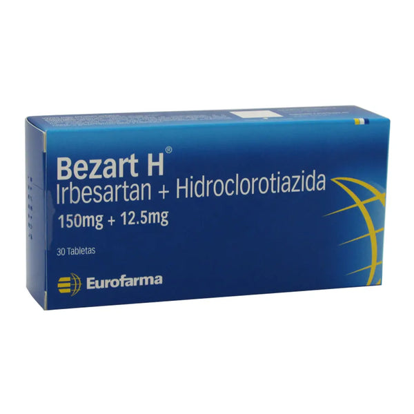 Bezart H 150 Mg + 12.5 Mg Caja X 30 Tab (Irbesartan - Hidroclorotiazida)