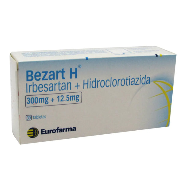 Bezart H 300 Mg + 12.5 Mg Caja X 30 Tab (Irbesartan - Hidroclorotiazida)