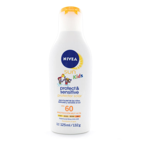 Bloqueador Solar Nivea Sun Fps60 Kids Sensit.125 Ml