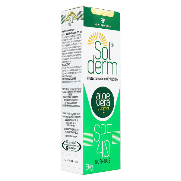 Bloqueador Solderm Spf40 60Gr