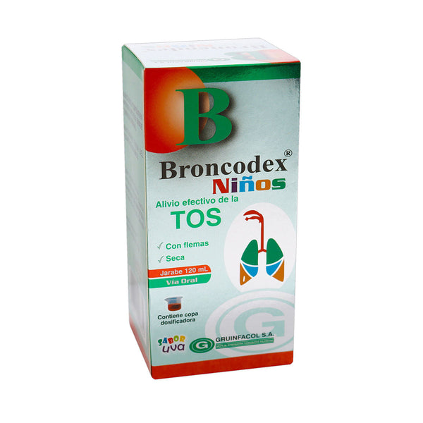 Broncodex Jarabe Ninos 120 Ml (Bromhexina-Guaifenesin)