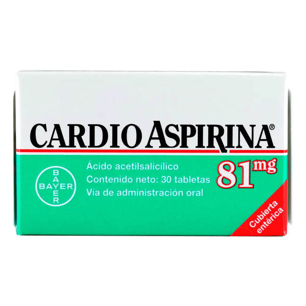 Cardio Aspirina 81 Mg Frasco X 30 Tab (Acido Acetilsalicilico)