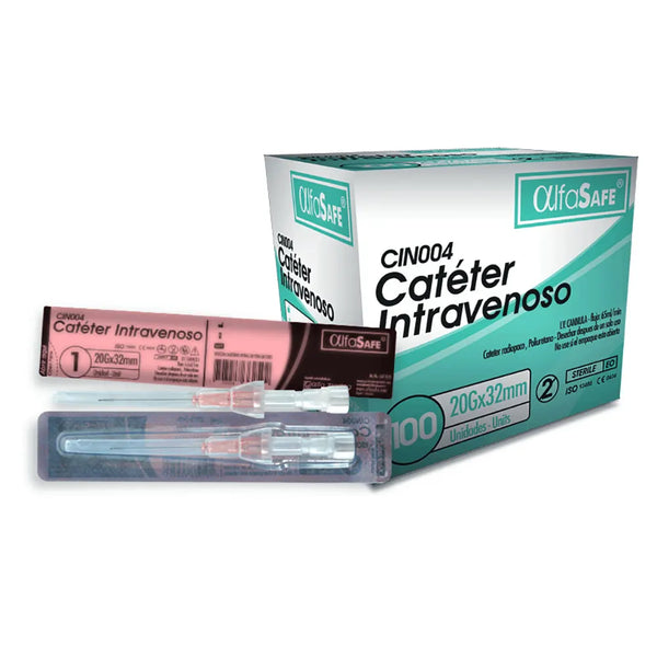 Cateter Intravenoso 20G X 1 1/4 Alfa Safe Paquete X 1 Und