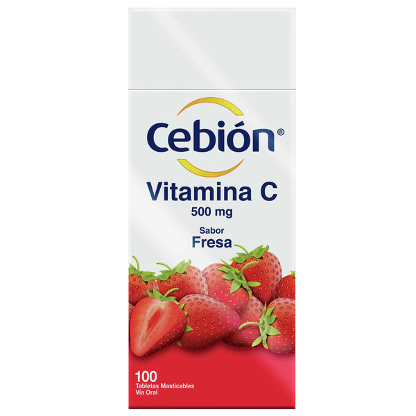 Cebion Tabletas Masticables De Vitamina C Sabor A Fresa Caja X 100 Tab
