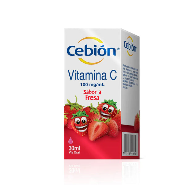 Cebion Vitamina C En Gotas Para Niños Sabor A Fresa Frasco X 30 Ml