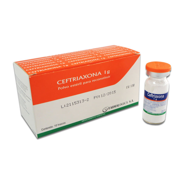 Ceftriaxona 1 Gr 10 Ampolla Rc (Ceftriaxona)