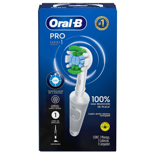 Cepillo De Dientes Electrico Oral-B Pro Series 1 Cabezal Redondo Mango Ergonomico Incluye Cargador Blanco