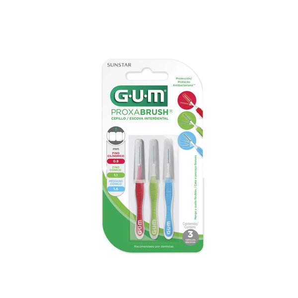 Cepillo Interdental Gum X 3 Und: 0.8 Mm+1.1 Mm+1.6 Mm Blister X 3 Und