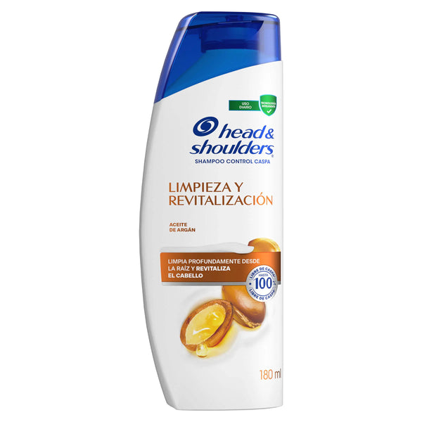 Champu Head Shoulders Limpieza Y Revitalizacion Aceite De Argan Control Caspa Shampoo Head And Shoulders Frasco X 180 Ml