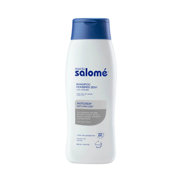 Champu Maria Salome Hombres Anticaida 2 En 1 Sin Sal Frasco X 400 Ml