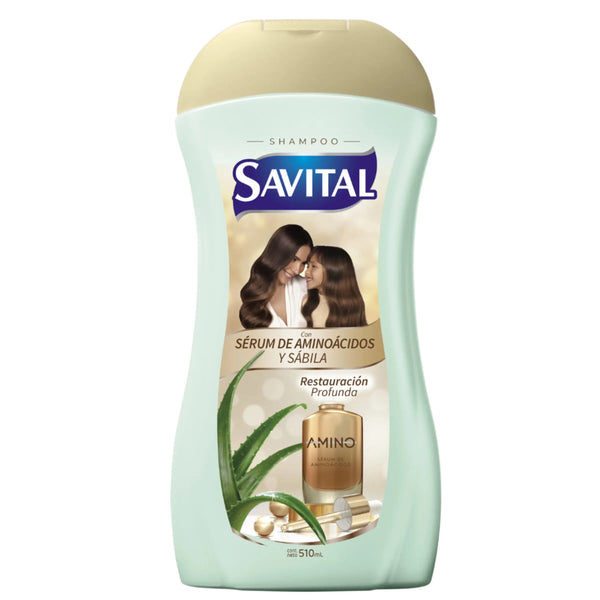 Champu Savital Con Serum De Aminoacidos Y Sabila Restauracion Profunda Frasco X 510 Ml