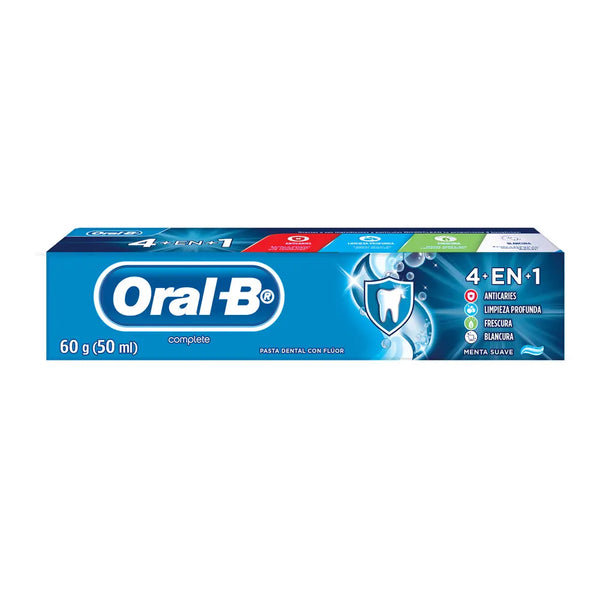 Crema Dental Oral B Complete 4 En 1 Menta Suave Tubo X 50 Ml