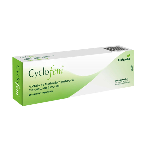 Cyclofem Caja X 1 Amp (Estradiol - Medroxiprogesterona Susp Iny)