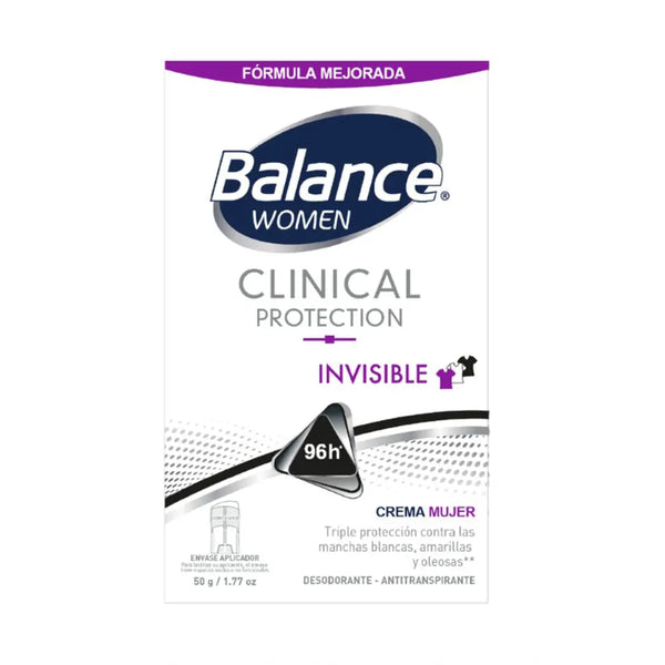 Desodorante Balance Crema Clinical Invisible Mujer Frasco X 50 Ml