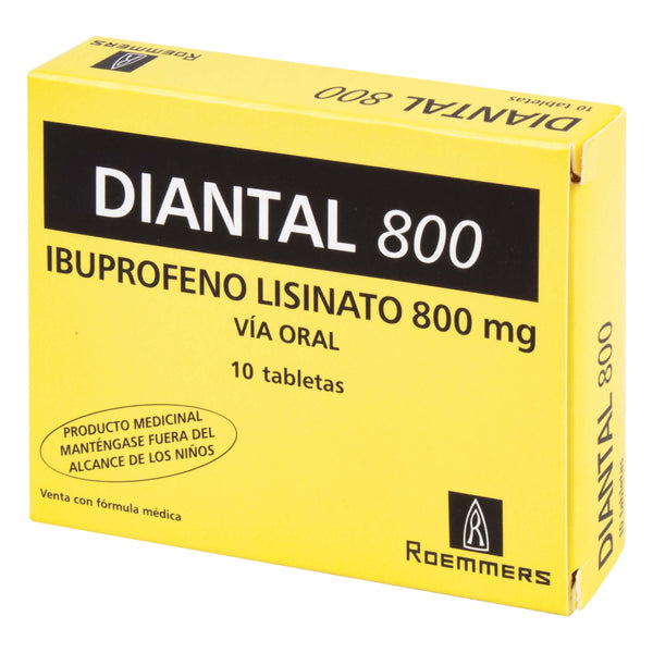 Diantal 800 Mg 10 Tabletas (Ibuprofeno)