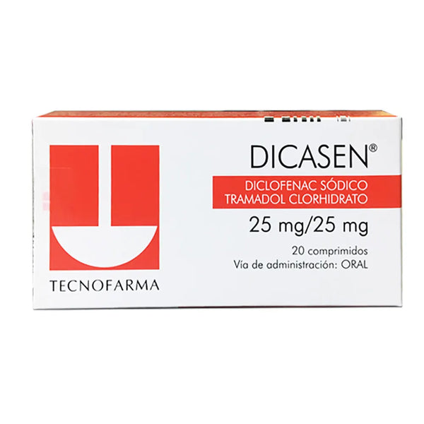 Dicasen 25/25 Mg Caja X 20 Comprimido (Diclofenacondicionador Sodico - Tramadol)
