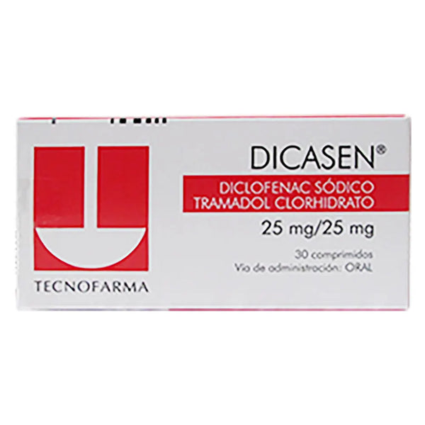 Dicasen 25/25 Mg Caja X 30 Comprimido (Diclofenacondicionador Sodico - Tramadol)