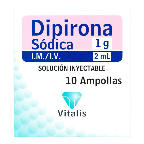 Dipirona 1 Gr/2 Ml 10 Ampollas Vt (Dipirona)