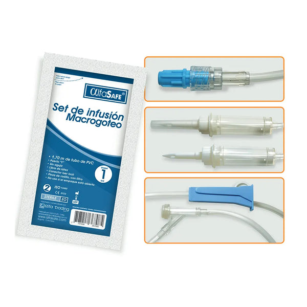 Equipo Macrogoteo Sin Aguja Alfa Safe Bolsa X 1 Und