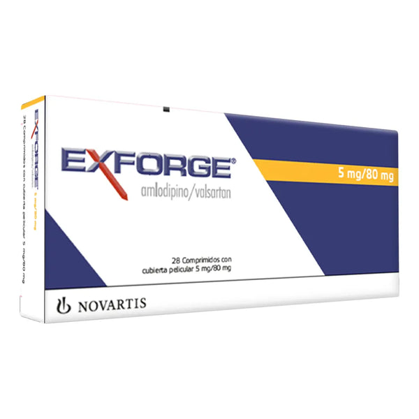Exforge Fct 5/80 Caja X 28 Tab (Amlodipino - Valsartan)