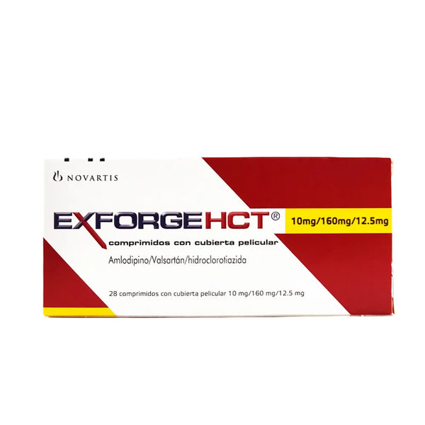 Exforge Hct 160/10/12.5 Caja X 28 Tab (Valsartan - Hidroclorotiazida - Amlodipino)