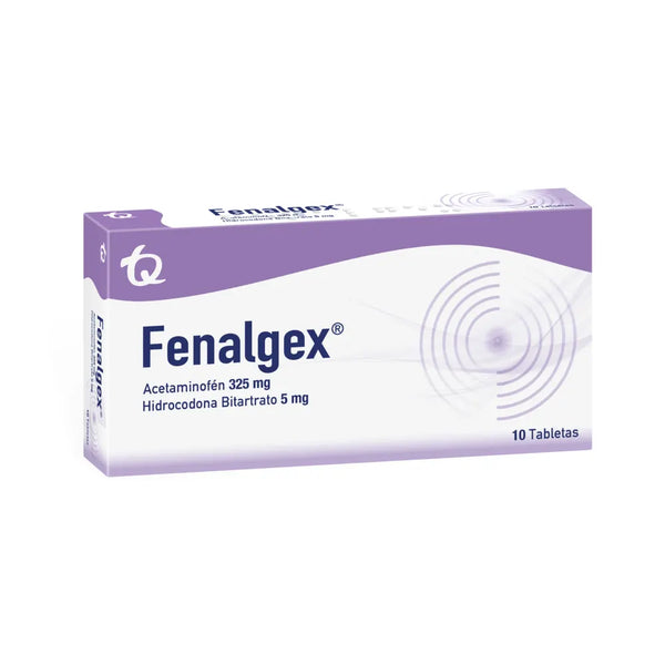 Fenalgex 325/5 Mg Caja X 10 Tab (Acetaminofen - Hidrocodona)