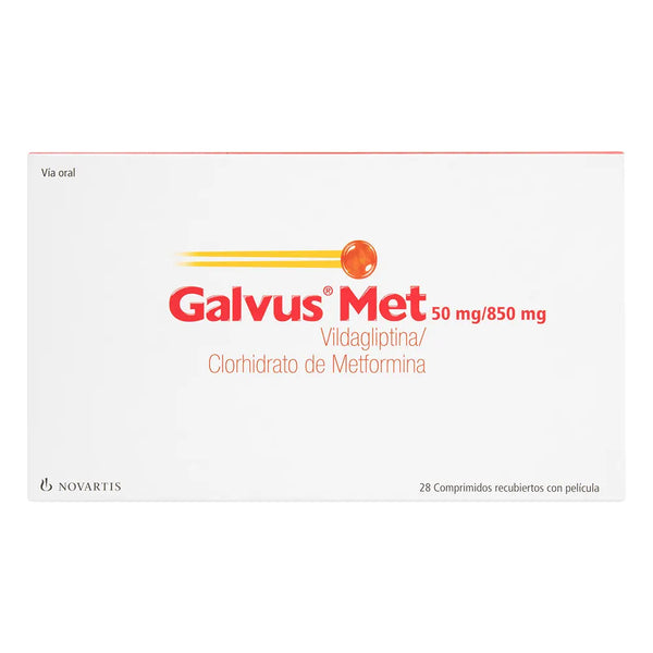 Galvus Met 50/850 Mg Caja X 28 Tab (Metformina - Vildagliptina)
