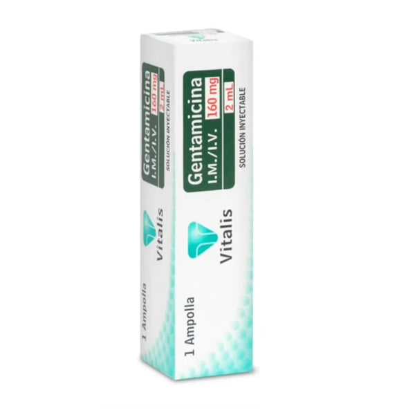 Gentamicina 160 Mg/2 Ml I.M./I.V. (Vitalis) Caja X 1 Amp (Gentamicina)