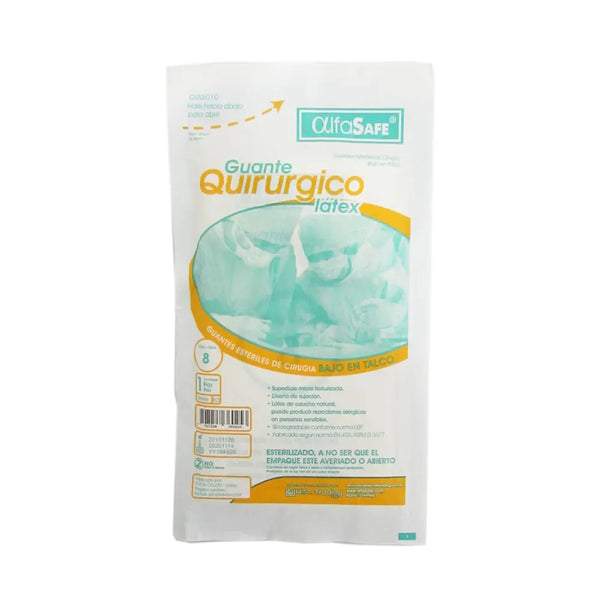 Guante Latex Esteril Alfa N-8 Alfasafe