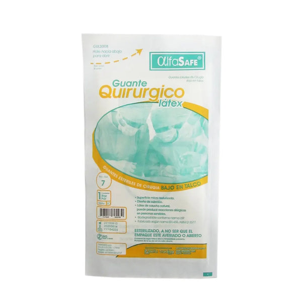 Guante Latex Esteril N-7 Alfasafe
