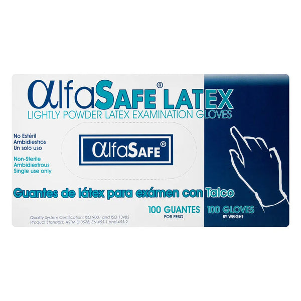 Guante Latex Examen T-M Alfasafe Caja X 100 Und