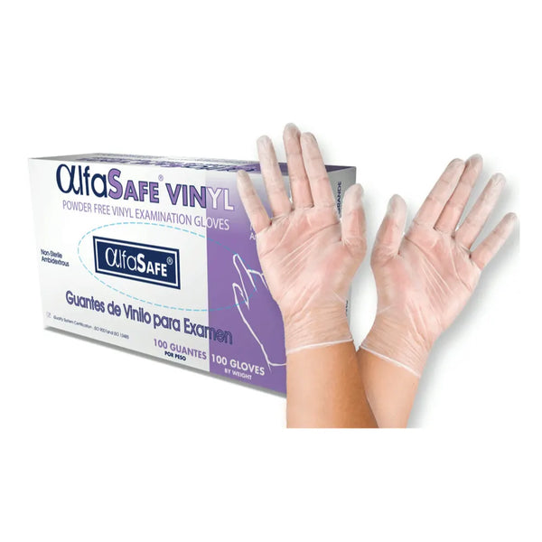 Guante Vinilo Talla M Alfasafe Caja X 100 Und