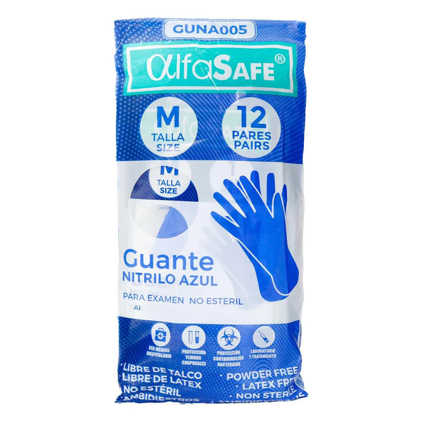 Guantes Nit.Alfasafe Azul Talla M 12