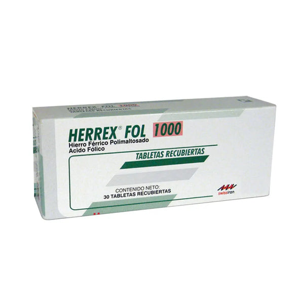 Herrex Fol 1000 Caja X 30 Tab (Acido Folico - Hierro)