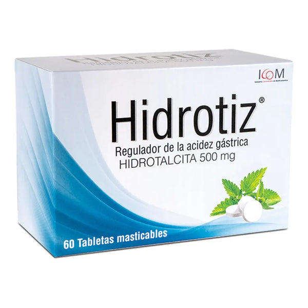 Hidrotiz 500 Mg 60 Tabletas Icom Mq (Hidrotalcita)