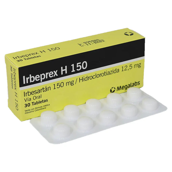 Irbeprex H 150/12.5 Mg Caja X 30 Tab (Irbesartan - Hidroclorotiazida)