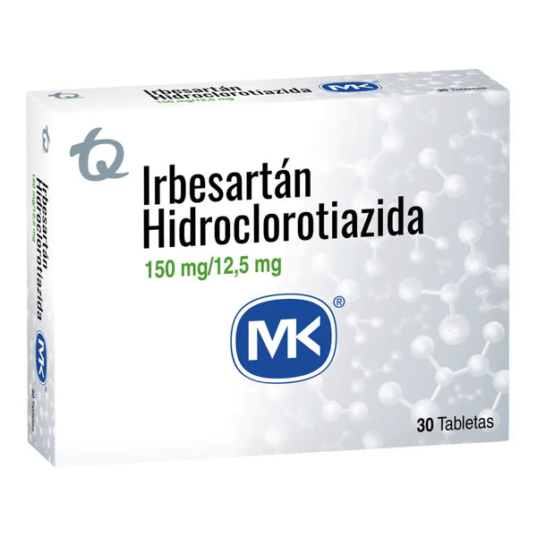 Irbesartan Hidroclorotiazida (Mk) 150 Mg / 12.5 Mg Caja X 30 Tab (Irbesartan - Hidroclorotiazida)