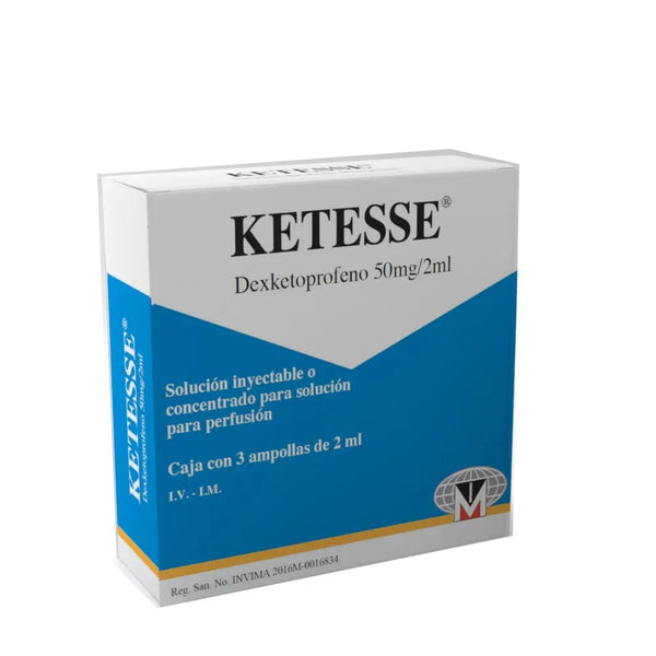Ketesse 50 Mg/2 Ml Caja X 3 Amp (Dexketoprofeno)